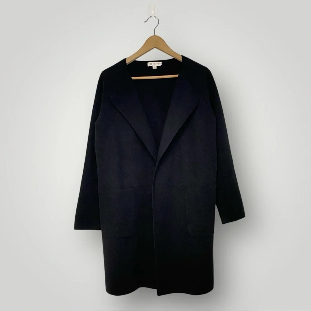 J.Crew Juliette collarless‎ sweater-blazer Sz S Black